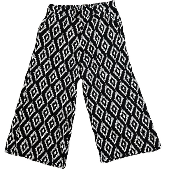 Torrid Black & White Wide Leg Challis Pants Size 1X Short Ikat Print Pockets NWT - Picture 1 of 8